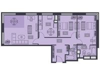 Планировка 3-комнатной квартиры, 79,5 м2