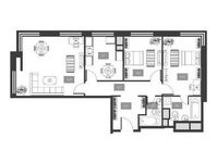 Планировка 3-комнатной квартиры, 80,7 м2