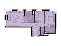 Планировка 3-комнатной квартиры, 81,5 м2