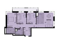 Планировка 3-комнатной квартиры, 85,7 м2