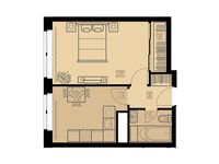 Планировка 1-комнатной квартиры, 34,8 м2