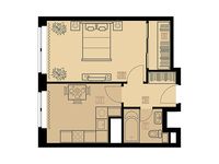 Планировка 1-комнатной квартиры, 37 м2