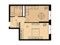Планировка 1-комнатной квартиры, 42,1 м2