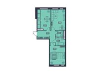 Планировка 2-комнатной квартиры, 63,3 м2