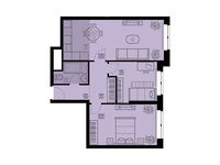 Планировка 3-комнатной квартиры, 57,2 м2