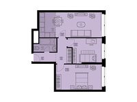 Планировка 3-комнатной квартиры, 61,5 м2