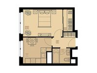 Планировка 1-комнатной квартиры, 33 м2