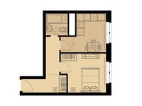 Планировка 1-комнатной квартиры, 31,9 м2