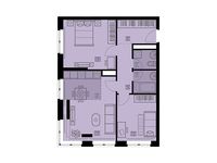 Планировка 3-комнатной квартиры, 63 м2