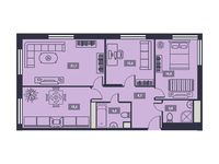 Планировка 3-комнатной квартиры, 81 м2
