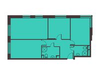 Планировка 1-комнатной квартиры, 83,6 м2