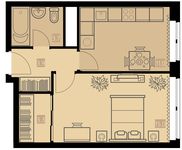 Планировка 1-комнатной квартиры, 36,7 м2