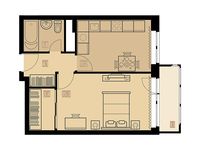 Планировка 1-комнатной квартиры, 38,8 м2