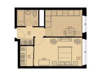 Планировка 1-комнатной квартиры, 36,7 м2