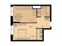 Планировка 1-комнатной квартиры, 40,1 м2