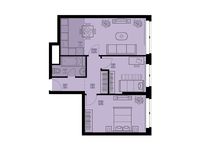 Планировка 3-комнатной квартиры, 57 м2