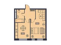 Планировка 1-комнатной квартиры, 41,6 м2