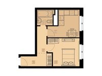 Планировка 1-комнатной квартиры, 32,6 м2