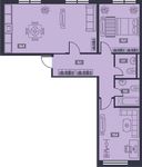 Планировка 3-комнатной квартиры, 70,5 м2