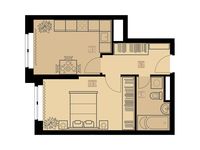 Планировка 1-комнатной квартиры, 35,9 м2