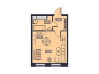 Планировка 1-комнатной квартиры, 29 м2