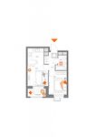 Планировка 2-комнатной квартиры, 35,3 м2