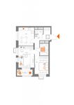 Планировка 2-комнатной квартиры, 50,02 м2