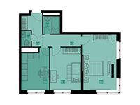 Планировка 2-комнатной квартиры, 59,9 м2