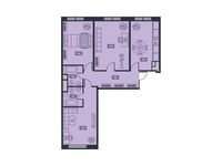 Планировка 3-комнатной квартиры, 82,4 м2