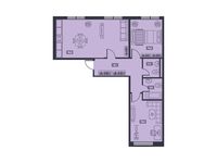 Планировка 3-комнатной квартиры, 77,7 м2