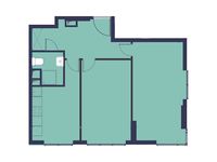 Планировка 1-комнатной квартиры, 61,2 м2