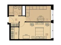 Планировка 1-комнатной квартиры, 39,7 м2