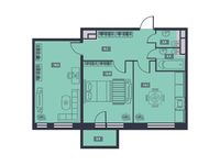 Планировка 2-комнатной квартиры, 63,9 м2