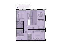 Планировка 3-комнатной квартиры, 58,3 м2
