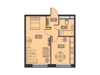 Планировка 1-комнатной квартиры, 36,7 м2