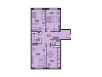 Планировка 3-комнатной квартиры, 87,3 м2