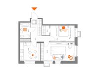 Планировка 2-комнатной квартиры, 55,62 м2