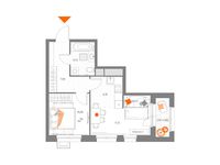 Планировка 2-комнатной квартиры, 41,03 м2