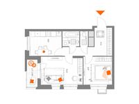 Планировка 2-комнатной квартиры, 50,13 м2
