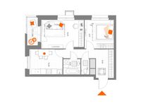 Планировка 2-комнатной квартиры, 50,31 м2