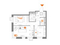 Планировка 2-комнатной квартиры, 56,3 м2