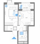 Планировка 1-комнатной квартиры, 31,25 м2