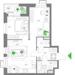 Планировка 3-комнатной квартиры, 53,49 м2
