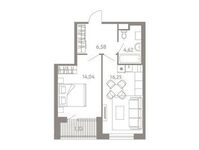 Планировка 2-комнатной квартиры, 42,72 м2