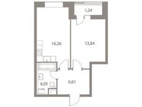 Планировка 1-комнатной квартиры, 42 м2