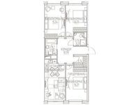 Планировка 4-комнатной квартиры, 84,21 м2