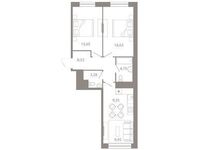 Планировка 3-комнатной квартиры, 67,03 м2