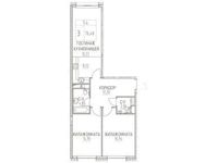 Планировка 3-комнатной квартиры, 76,48 м2