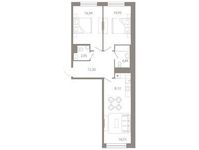 Планировка 3-комнатной квартиры, 76,69 м2
