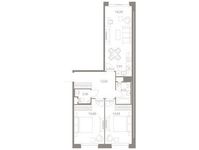 Планировка 3-комнатной квартиры, 74,16 м2